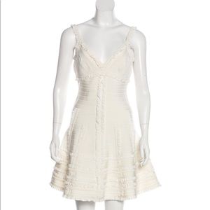 Herve Leger Michaela Tiered Ruffle Dress